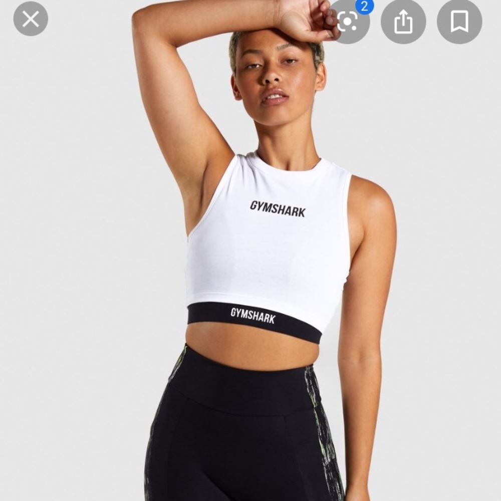 Gymshark nonstop crop top white